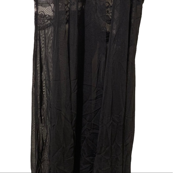 Sexy black mesh soft lace Slits bridal wedding babydoll chemises nightgown - Picture 9 of 12